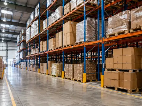 Warehouse pallet racking and floor storage illustrating usable warehouse storage capacity