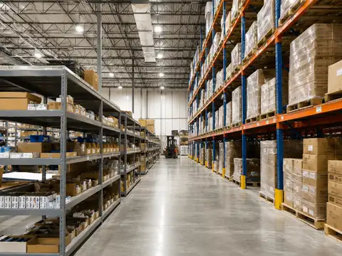 Industrial shelving for smaller inventory compared with full-height pallet racking
