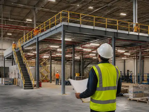 Structural steel mezzanine compared with a rack-supported mezzanine inside a warehouse